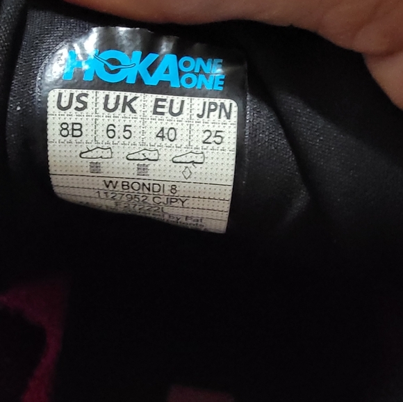 Hoka Women's Bondi 8 Running Shoes - Pink and Yellow - Picture 7 of 7